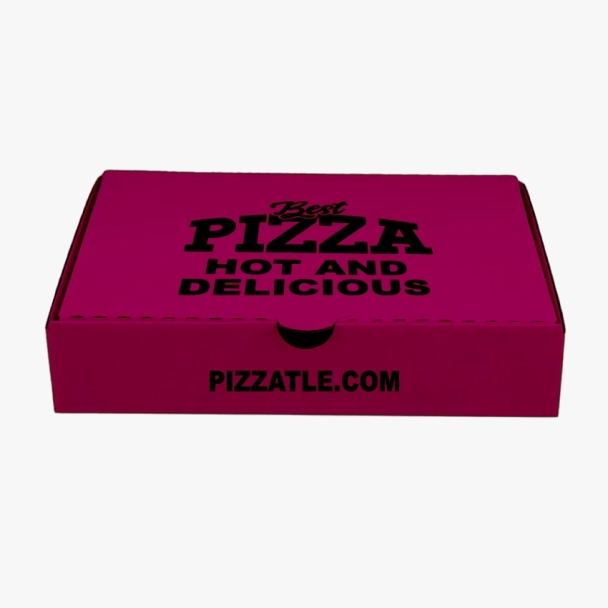 Dark red pizza box