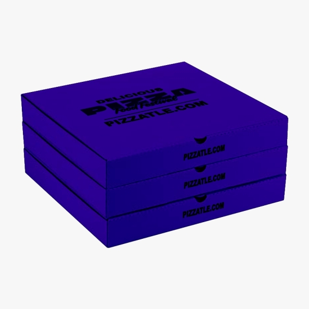 Deep navy blue pizza box