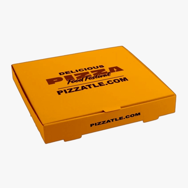 Orange pizza box