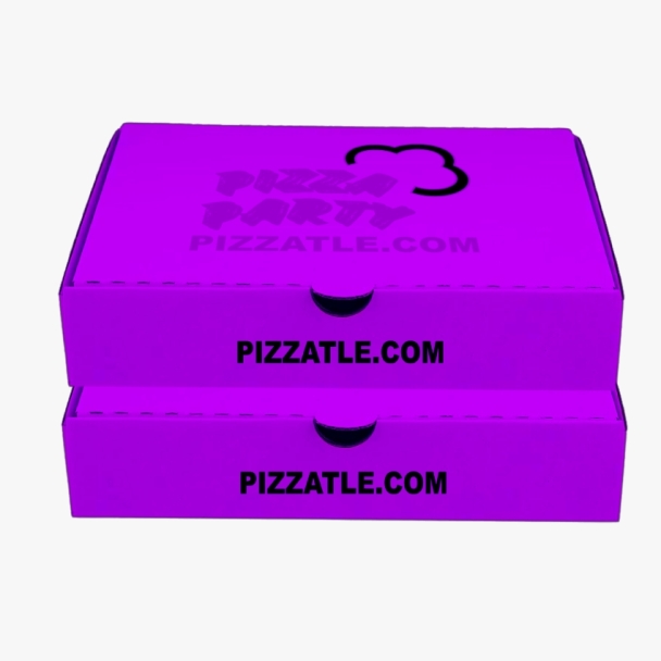 Pastel blue pizza box