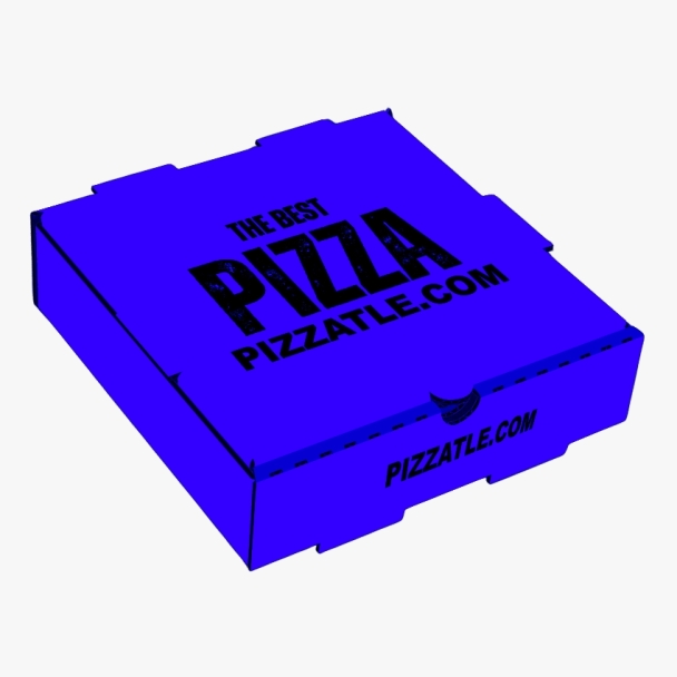 Royal blue pizza box