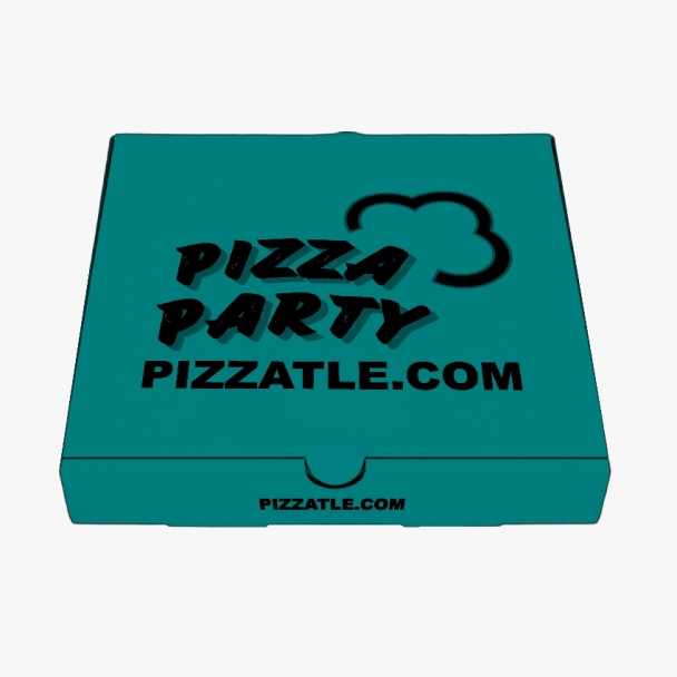 Teal pizza box