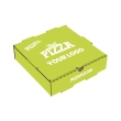  A 14.5 inch pizza box with label