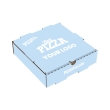  A 4.25 inch pizza box with label