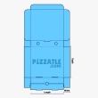 A baby blue pizza box design by Pizzatle