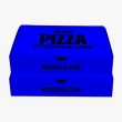 Blue pizza boxes