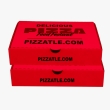 Bright red pizza boxes