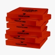 Burnt orange pizza boxes