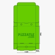 A chartreuse pizza box design by Pizzatle