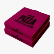 Dark red pizza boxes