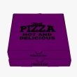 Deep purple pizza boxes