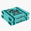 Light blue pizza boxes