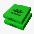 Lime green pizza boxes