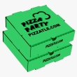 Pale green pizza boxes