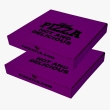 Purple pizza boxes