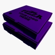 Rich purple pizza boxes