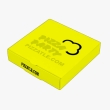 Yellow pizza box