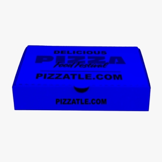 Blue pizza box