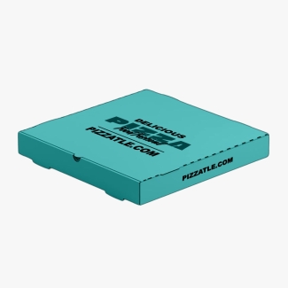 Light blue pizza box