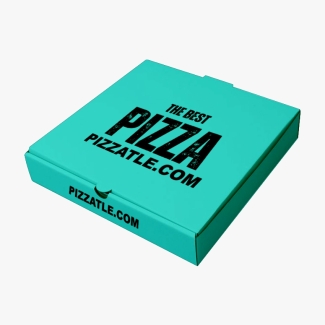 Turquoise pizza box